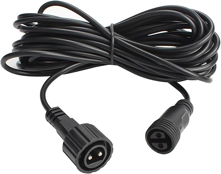 Waterproof Extension Cord, 2 Pin Outdoor Extension Cable with Male and Female Connectors, Wire for Duewot Solar Outdoor String Strip Lights Garden lamp