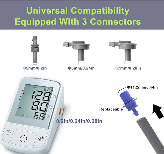 Replacement Extra Large Cuff for Omron BP Monitors 22-52CM Big Arm - Adjustable XL Blood Pressure Cuff, Includes 4 Universal Interface, Blood Pressure Monitors Large Cuff Compatible