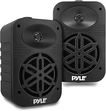PyleUsa Indoor Outdoor Speakers Pair - 500 Watt Dual Waterproof 5.25 2-Way Full Range Speaker System w/ 1/2 High Compliance Polymer Tweeter - in-Home, Boat, Marine, Deck, Patio, Poolside (Black)