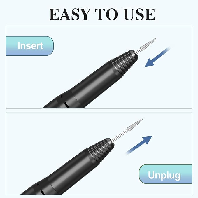 Nail Drill Handpiece Replacement for Professional Nail Drill Machine, 20000 RPM Handpeice Replacement Parts for SUBAY, ALLE S, HOINVO and JIASHENG, Black
