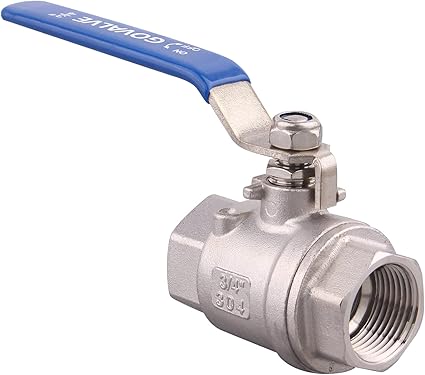 2-PC Ball Valve Stainless Steel - 34" NPT Female Full Port Ball Valve For water oil and gas