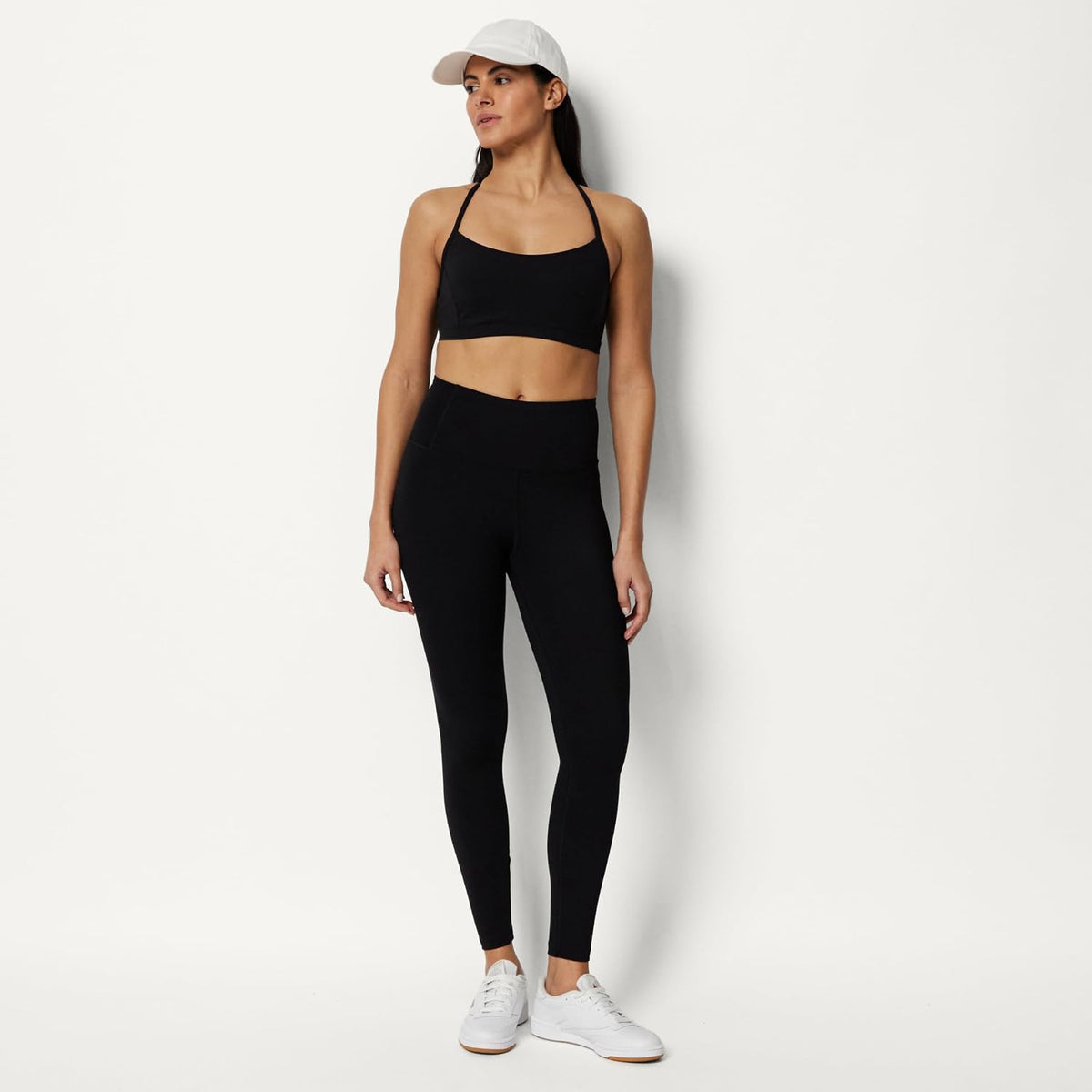 Essentials Women's Power Sculpt High Rise 7/8 Workout Length Legging with 25" Inseam.