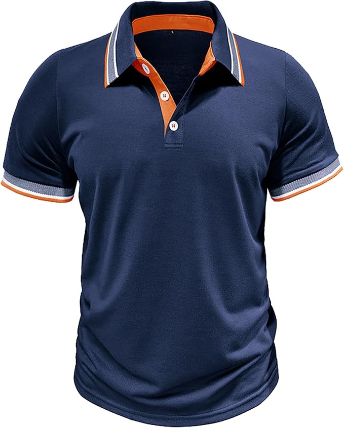 Men's Polo Shirts Short Sleeve Regular Fit Casual Tshirts Button Down Business Summer Sports Lightweight Hiking Tees