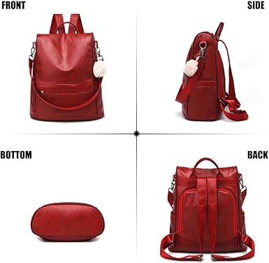 CHERUTY Women Backpack Purse PU Leather Anti-theft Casual Shoulder Bag Fashion Ladies Satchel Bags