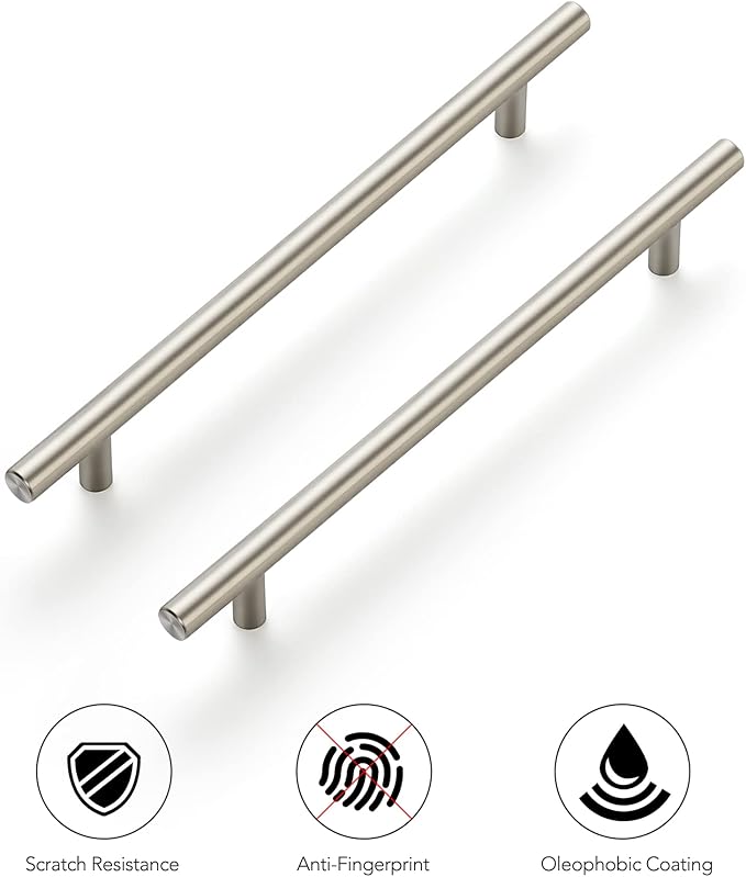 Ravinte 10 Pack 10 Inch Cabinet Handles Brushed Nickel Stainless Steel Cabinet Handles Kitchen Cupboard Pulls 7-12" Hole Center