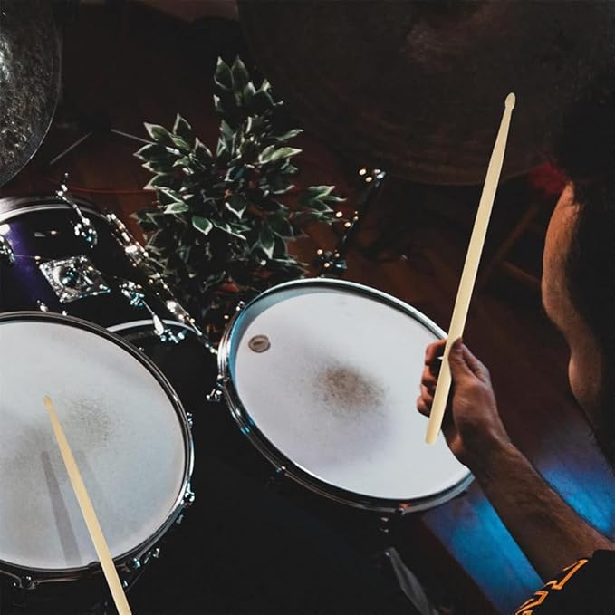 Drum Sticks - Drum Sticks Set - Acorn Wood Tip for Larger Sweet Spot - Hickory Drum Sticks - Consistent Weight and Pitch - 1 Pair