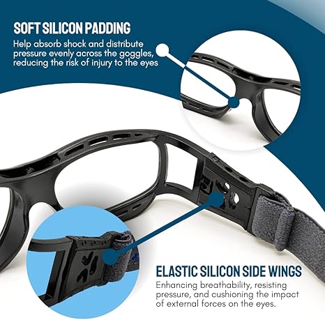 BLUE CUT Safety Outdoor Sports Goggles Unisex Anti Fog Ideal For Basketball Racquetball