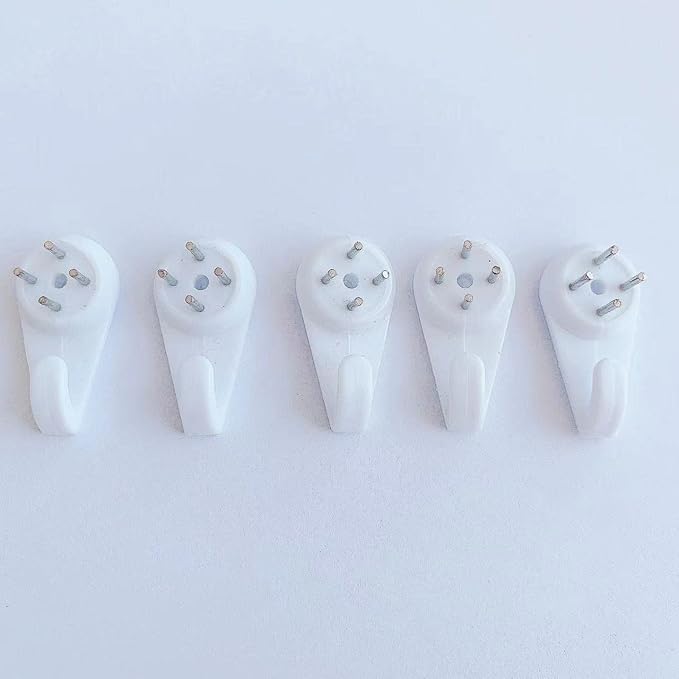 Invisible Nail Screws 5PCS Kjiaiyuo White Powerful Concrete Hard Wall Picture Hooks Non-Trace Hanging Hook Traceless Nail Wall Hook for Picture Photo (3cm1.18 Length)