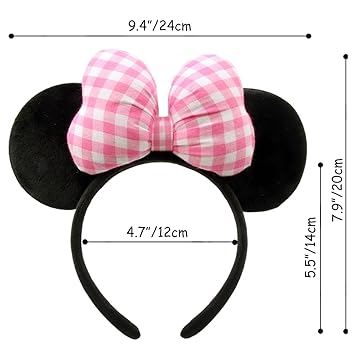 3D Mouse Sequin Ears Headband, Glitter Sequin Bow Hairbands Costume Headwear Hairs Accessories for Women Girls Kids(BlackBlue)