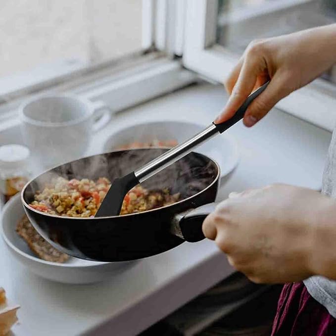 Stainless Steel Handle Silicone Spatulas, High Heat to 480¬?F, Food Grade Turner, Free