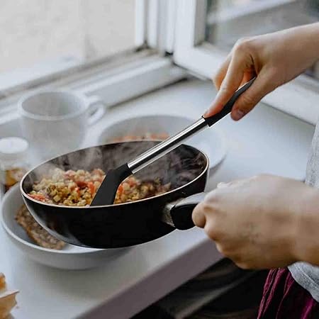 Stainless Steel Handle Silicone Spatulas, High Heat to 480F, Food Grade Turner, Free