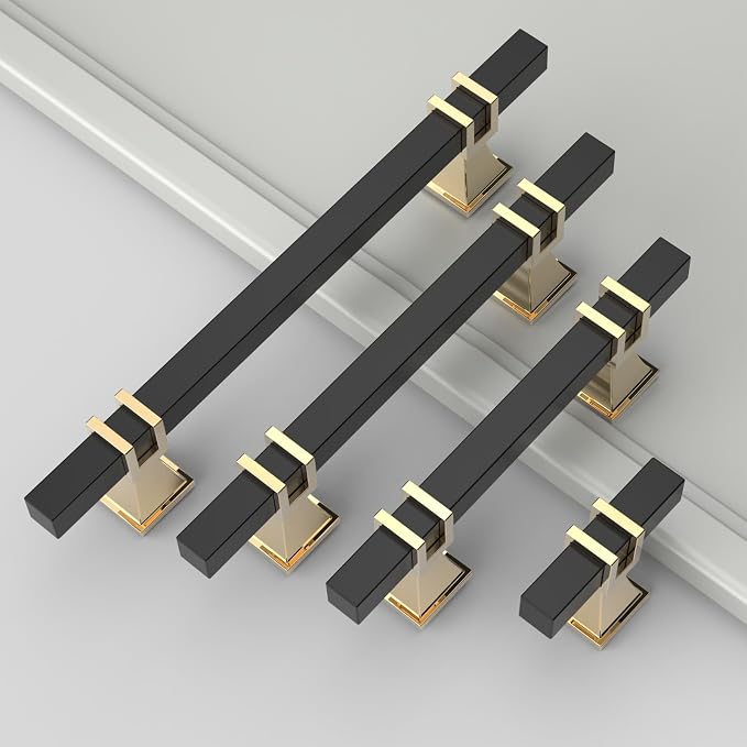 9BUILD 5 Pack 9 Inch Cabinet Pulls Matte Black Kitchen Cabinet Handles Cabinet Hardware Kitchen Handles for Cabinets Black Pulls T Bar Drawer Handle