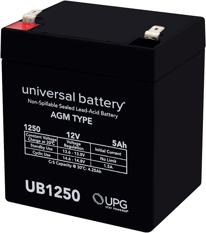 UB1250 12V 5AH Sealed Lead Acid (SLA) Battery .187 TT