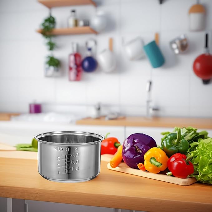 Stainless Steel Inner Pot for Rice Cookers Universal Replacement Insert for Electric Rice and Grain Cookers Cookware for Cooked Rice and Grains