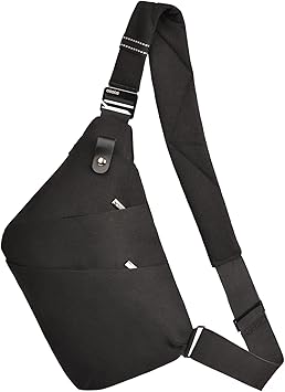 Sling Bag for Women Men, Anti Theft Crossbody Bags Travel Bag for Women Personal Flex Bag for Outdoor Sport Casual Hiking Running Cycling, 1.0S Black