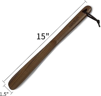 Luxdecor Long Handled Wooden Shoehorns-24in Wooden Long Handle Shoe Horn for Seinors Men Boot Jack Shoe Helper for Women