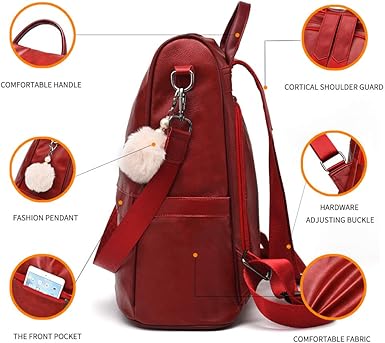 CHERUTY Women Backpack Purse PU Leather Anti-theft Casual Shoulder Bag Fashion Ladies Satchel Bags
