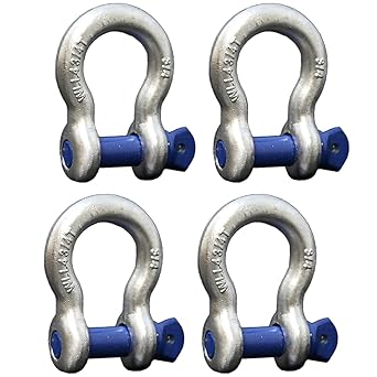 Forged Anchor Shackle 34 Heavy Duty Forged Steel - Versatile Durable Working Load Capacity up to 4.75 Ton-Corrosion Rust Resistant-Towing, Rigging, and Heavy-Duty Equipment (4 Pack)