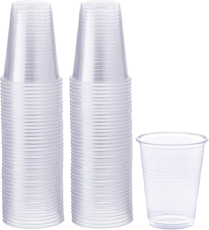 Comfy Package [7 oz. - 100 Count Clear Plastic Cups Disposable - Cold Party Drinking Cups for Events and Everyday Use