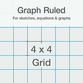 Oxford 1 Subject Graph Notebook - Pack of 3 Quad Ruled (4 X 4) - 8.5 x 11 Grid Paper Notebook - Black Red, And White Covers, 100 Perforated Sheets - For Math, Drawing, And Engineering