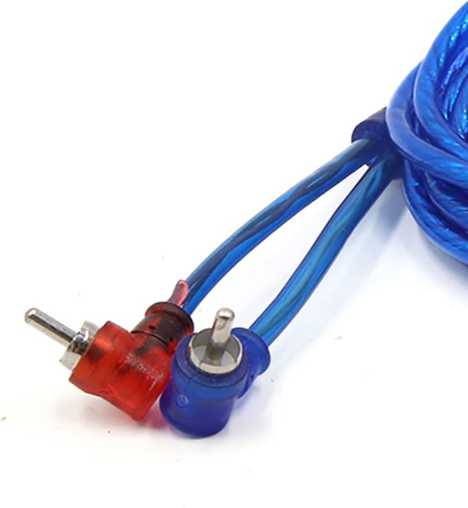 uxcell Blue 14.7 Ft Length Double Shielded RCA Stereo Audio Interconnect Cable Wire for Car