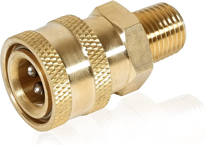 YAMATIC Pressure Washer Fitting, 1/4" Male Npt To 1/4" Socket, 1/4 inch Quick Connect Coupler, 5000 PSI Pressure Washer Coupler 1Pcs