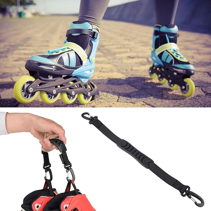 1PCS Roller Skate Double Hook Buckle Bag Accessory Carrying Handle Double Hook Quick Release Handle For Inline Skate Hook Accessory Roller Skates Ski Boots Hook Buckle - Black