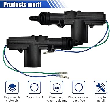 Car Power Door Lock Kit, Universal Heavy Duty Car Power Door Lock Actuator 2-Wire 12-Volt Motor for Most Automotive Central Locking System (2PCS)