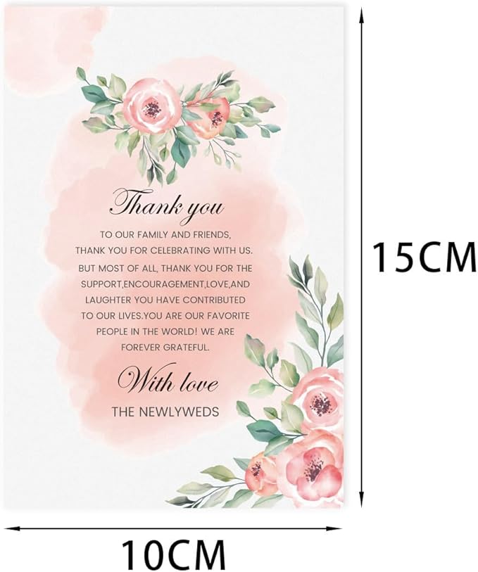 4"x6" 50 Pieces Thank You Place Cards, Table Place Setting Cards for Weddings, Receptions, Rehearsals, Dinner Parties, Events and Celebrations, Wedding Must Haves for Reception, Wedding Favors for