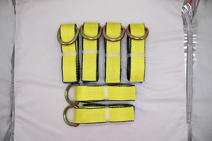 2 Inch x 8 Foot Loop Strap with D-Ring Self Lashing Wheel Lift Straps (2)