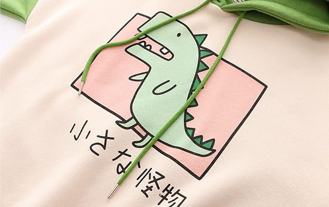 Dinosaur Hoodie Kawaii Pullover Cute Hooded Sweatshirt For womens