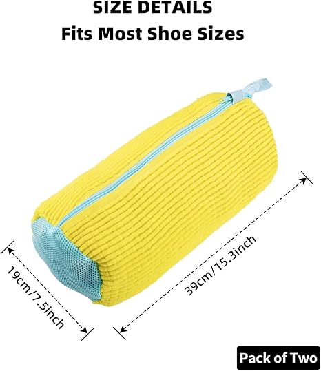 Reusable Shoe Washing Machine Bag 2 Pack, Versatile Laundry Shoe Bag for Washer and Dryer