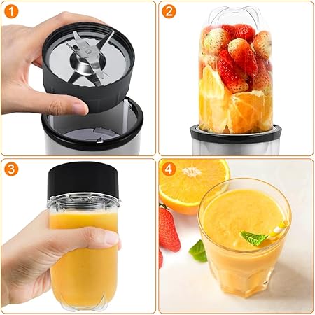 Replacement Mug Cup,Tall Short Cup Mug Replacement Parts for 250W Magic Blender Juicer Transparent(Tall)