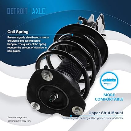 Detroit Axle - 2 Front Struts for 2007-2013 Nissan Altima Complete Struts with Coil Spring 2008 2009 2010 2011 2012 Replacement Quick Install Ready Strut Shock Assembly