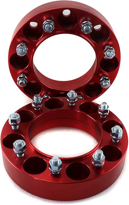 2" Wheel Spacers 8 Lug for Skid Steer Loader, Bolt Pattern 8x8 丨Hub Bore 6"/154mm, 9/16" Studs, Compatible with Bobcat Case CAT John Deere New Holland (Pack of 2)