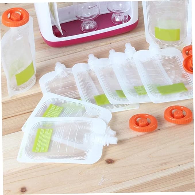 10PCS Disposable Squeeze Pouches, Baby Food Storage Weaning Puree Squeeze Pouch Bags Toddler Kids Squeezable Pouch, Baby Food Bag Storage, Easy to Fill with Puree for Weaning Babies