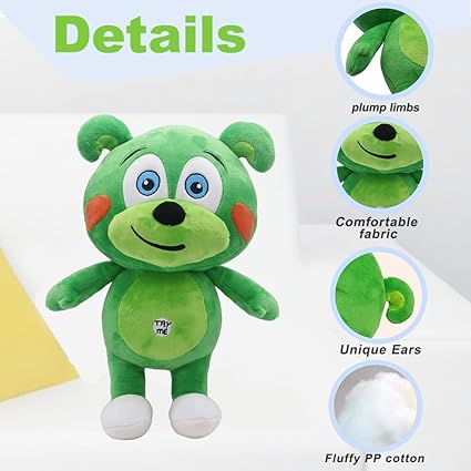 Verceco Singing Stuffed Animals Green Bear Music Plush Toys for Toddler 1-3 Stuffed Bear Plushies Toys for Kids Birthday 12"