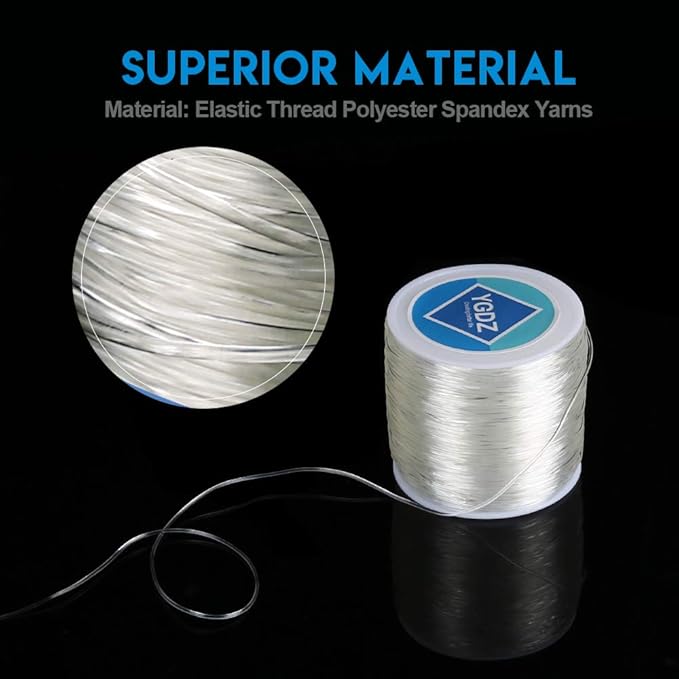 YGDZ 1mm Bracelet String, Elastic String Stretchy Bracelet Beading Thread String for Bracelets Jewelry Making, 1 Roll 100m (1.0mm)