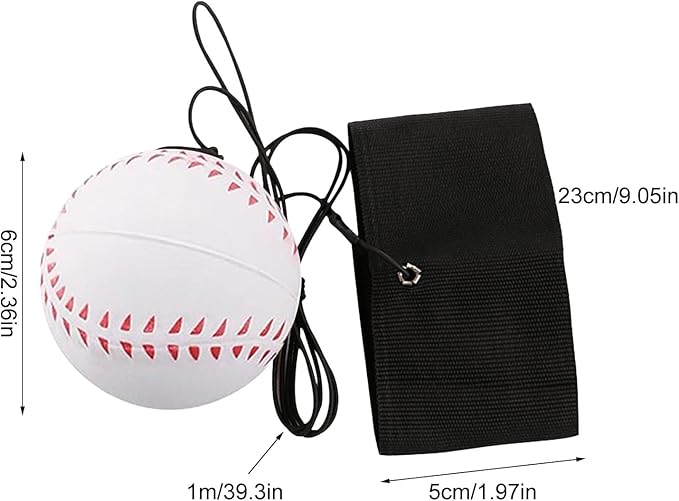 Wrist Return Ball, Sports Wrist Ball, Baseball On A String Rubber Rebound Ball Wristband, Durable Elastic String Attached Rebound Balls