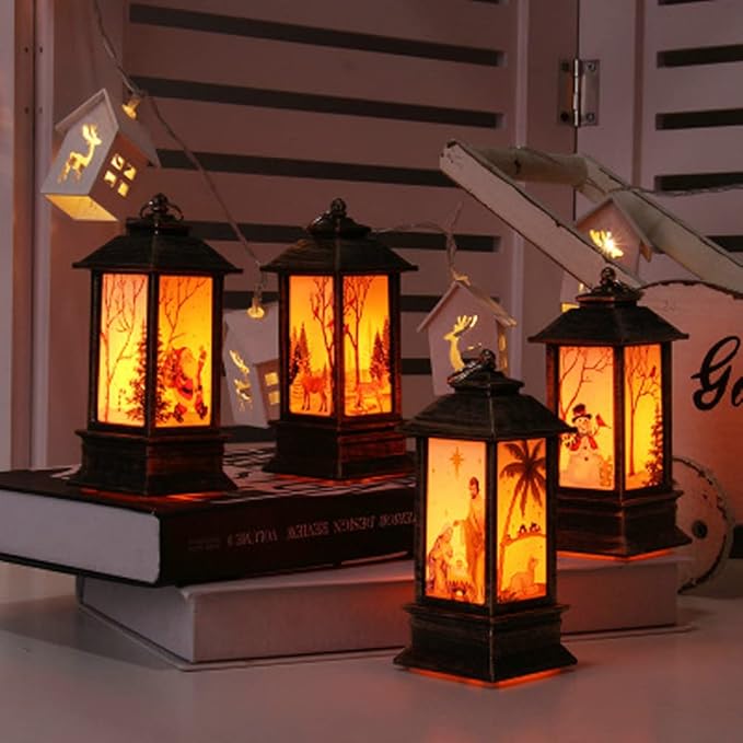 2pcs Christmas Snowman Lantern Night Lamp Decorative LED Light Desktop Bedroom Festive Tabletop Decoration Battery Operated Christmas Lanterns