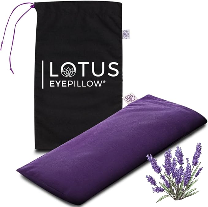 Lotus Weighted Lavender Eye PillowSleeping Meditation MaskYoga Eye Pillow Lavender Aromatherapy Eye Pillow Hot or Cold Pack Head Ache Relief Sleep mask Relaxing Gift Men, Women Employees