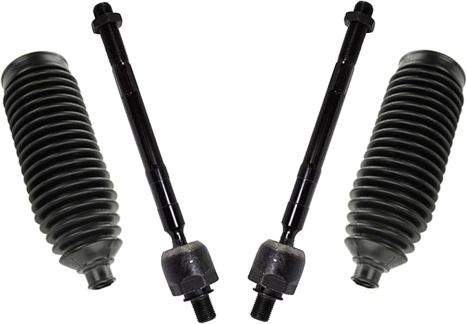 PartsW - 4 Pieces Front Inner Tie Rod Ends Rack and Pinion Bellow Boots Steering Kit for Hyundai Tucson 2005-2009, Kia Sportage 2005-2010