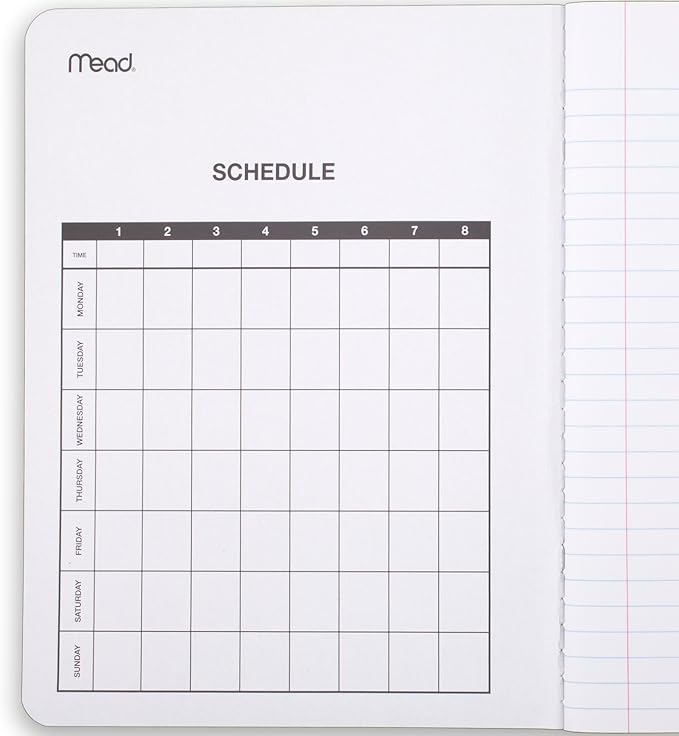 Mead Composition Notebook, 6 Pack, College Ruled Paper, 7-12" x 9-34", 100 Sheets per Comp Book, Assorted Colors (850106-ECM)