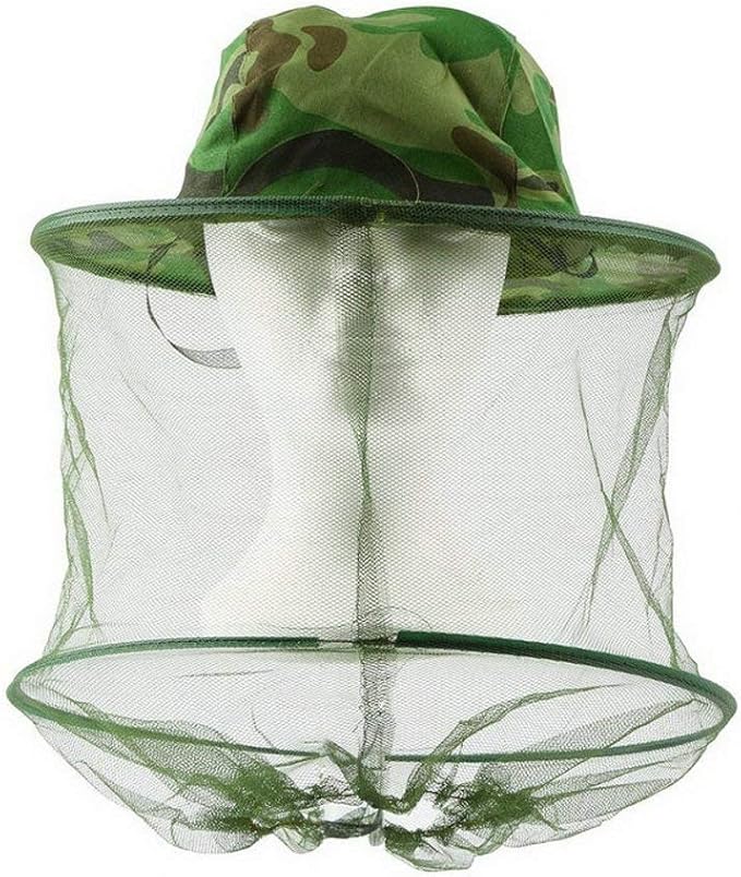 2Pack Camouflage Beekeeper Beekeeping Cap Hat with Head Net Mesh Face Protection Outdoor Fishing Equipment Beekeeping Supplies