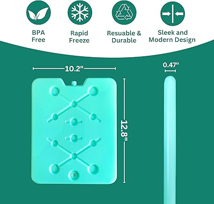 GURIN Reusable Ice Packs for Lunch BoxCoolers, Bag, or Backpack Coolers - Cold Up to 8-12 Hours Long Lasting for Camping Picnic, Outdoor Activities, Food Delivery