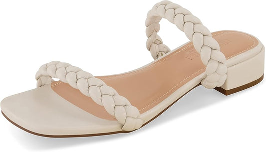 CUSHIONAIRE Women's Nestar Braided Low Block Heel Sandal +Memory Foam