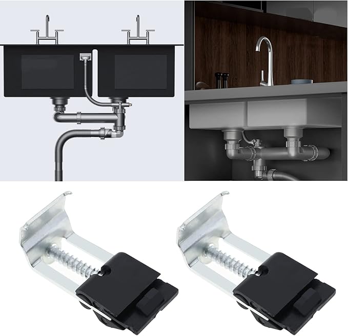 10Pcs Undermount Sink Clips Kitchen Sink Clips Installation Repair Hardware Clips Fastener Support for Kitchen Bathroom Shower Room (HD272)