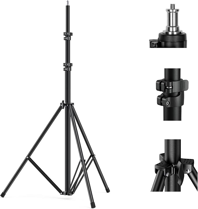 SMALLRIG Photography Light Stand 110"9.2ft280cm, Air-Cushioned Aluminum Photo Video Tripod Stand with 14" Screw for Softbox, Studio Light, Reflector and Ring Light, Max Load 8kg, RA-S280