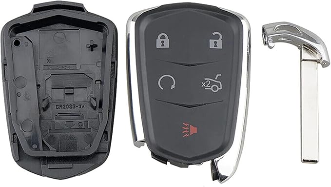 Key Fob Shell for Cadillac ATS CTS XTS 2014-2020, Alliskeys 5-Button Smart Key Case Cover Replacement for Cadillac HYQ2ABHYQ2EB