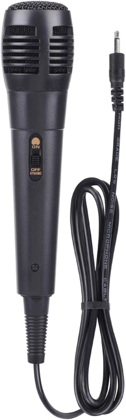 Floralby Handheld 6.5mm Wired Uni-Directional Dynamic Karaoke Microphone with Audio Cable - Black